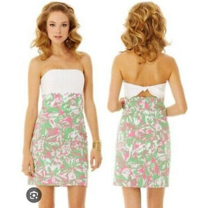 Lilly Pulitzer Franco Hottie Strapless Dress XS Mini Short Boho